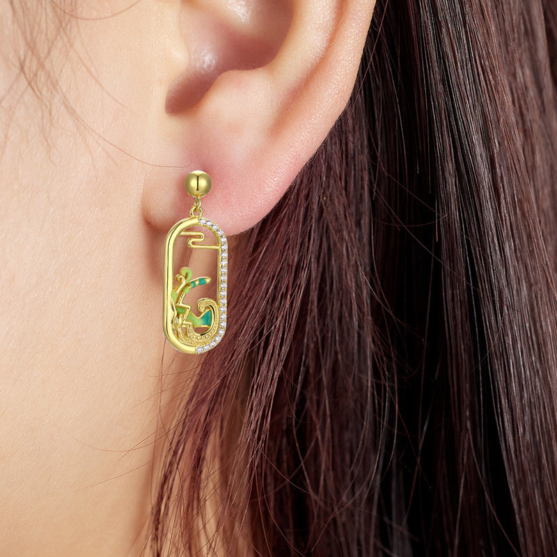 Bfirst Earrings 925 Silver Versatile Dunhuang Style Gift