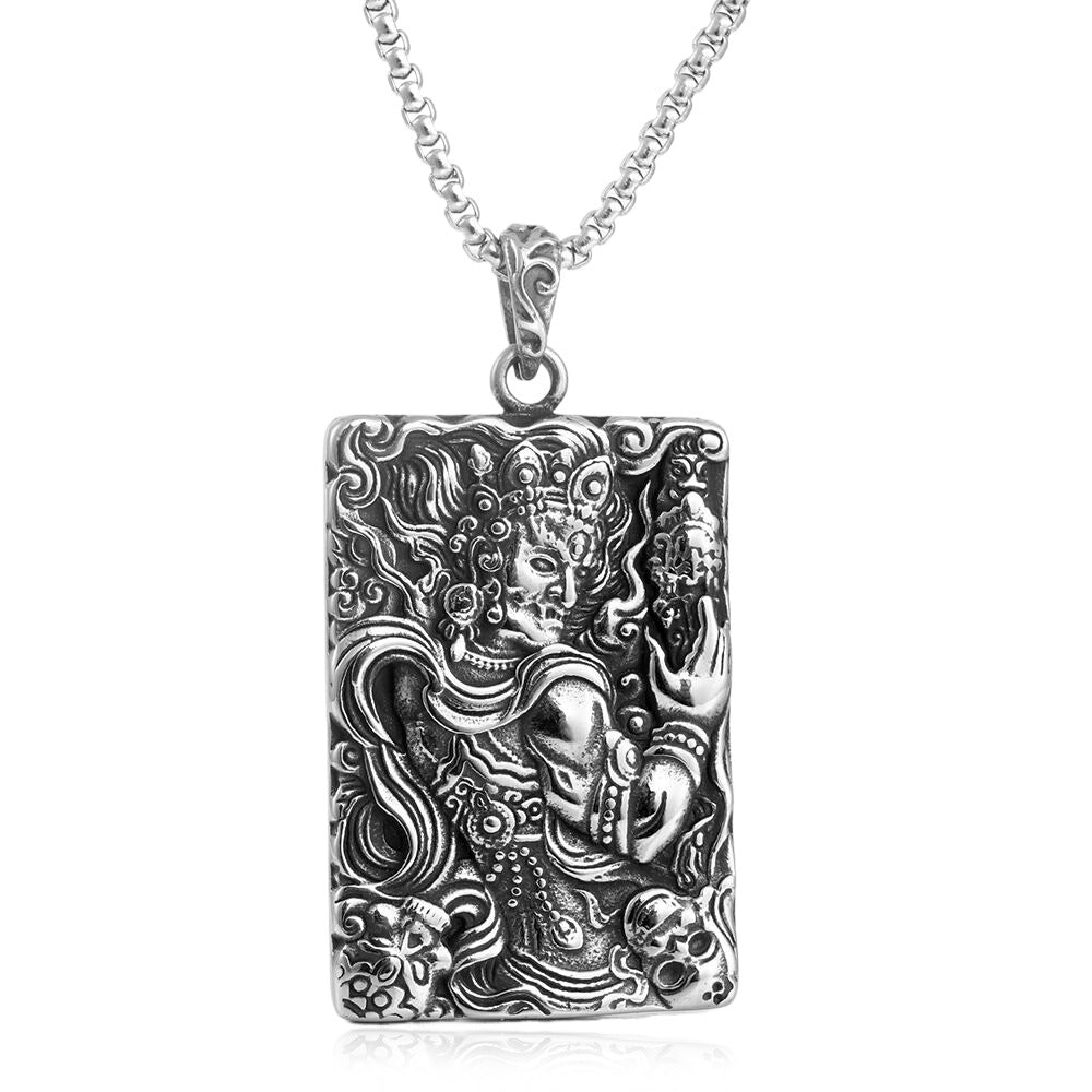 European And American Stainless Steel Mingwang Buddha Pendant