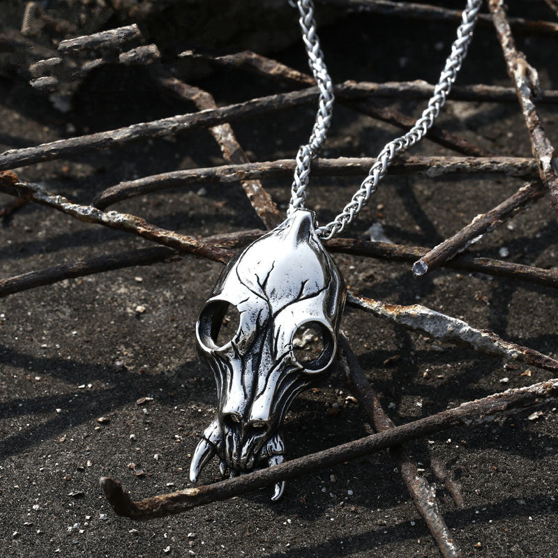 Retro Titanium Steel Skull Pendant for Men - European and American Foreign Trade Jewelry