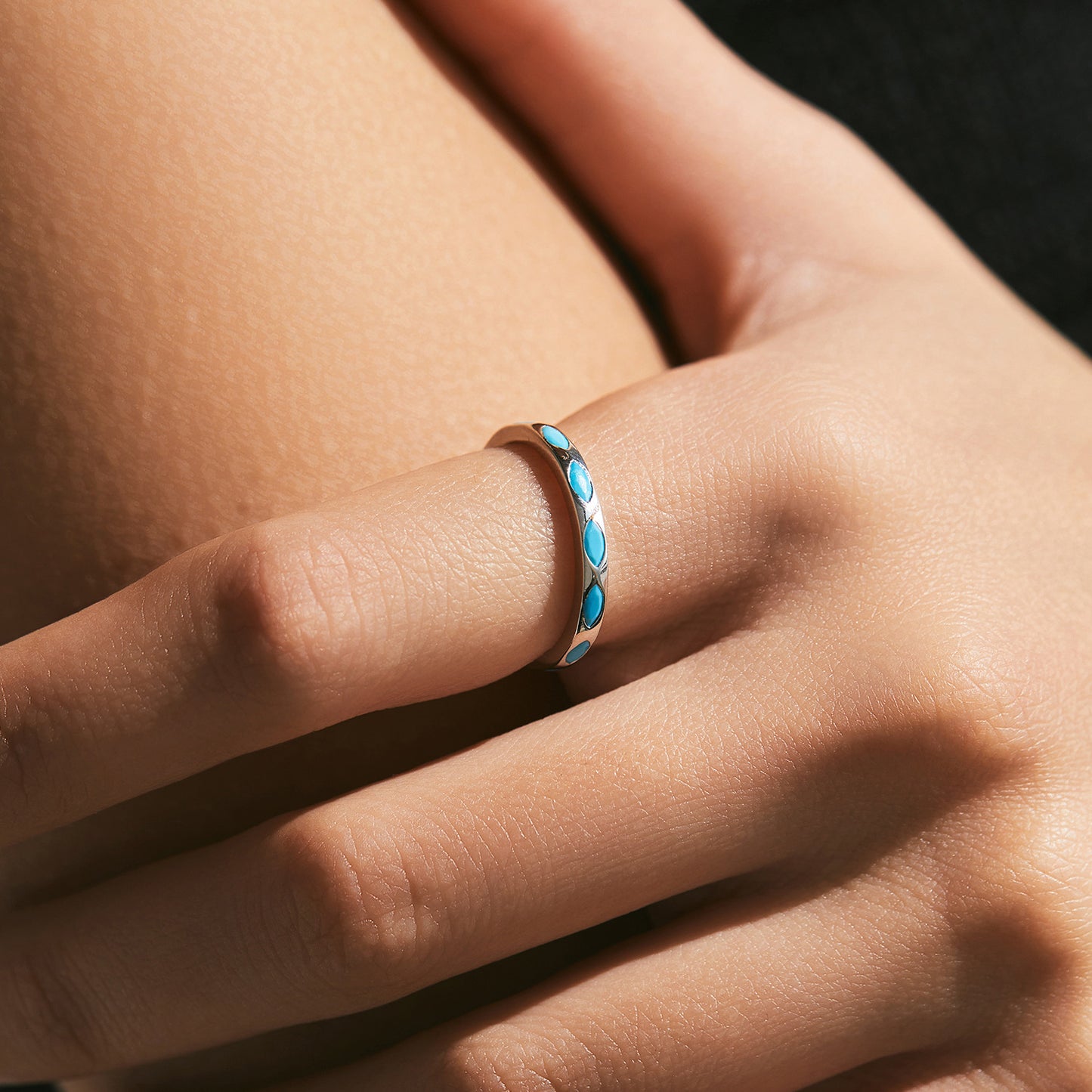 Planderful Everyday Genie Ring – Retro Art Turquoise Inlay