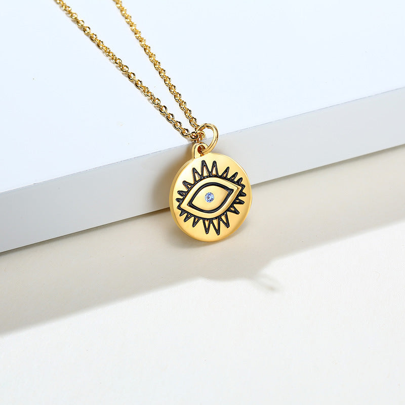 Titanium Steel Necklace Gold Women's European Jewelry Zircon