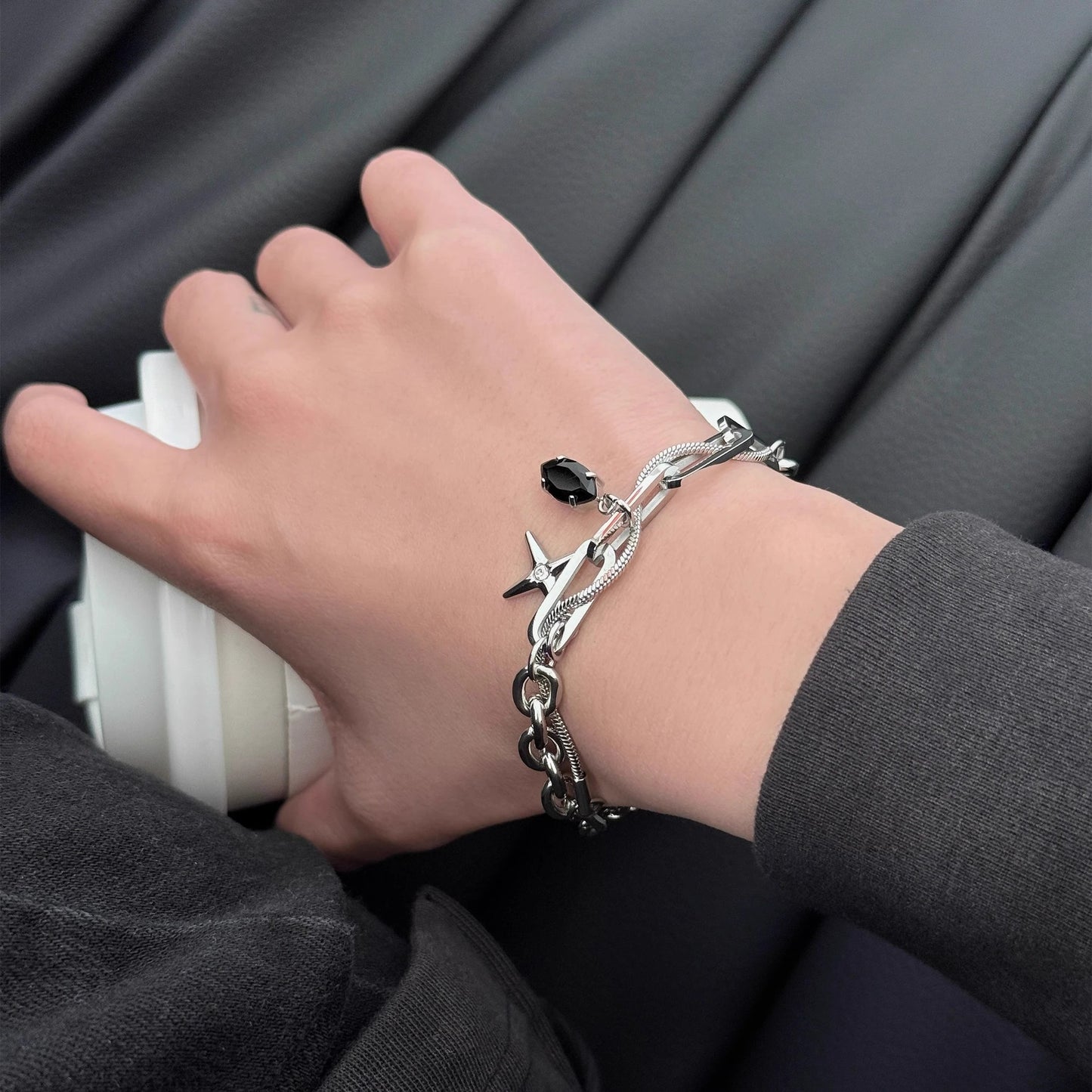 Planderful Jewelry Cross Star Necklace Titanium Steel