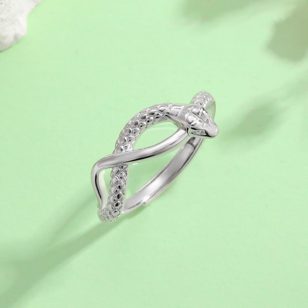 Planderful Everyday Genie S925 Sterling Silver Zodiac Snake Ring – Trendy Cool and Sweet Gift for Girlfriend