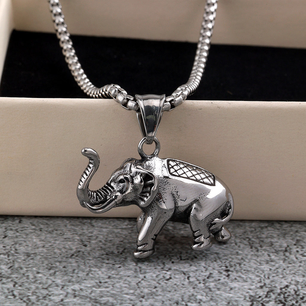 Vintage Stainless Steel Pendant Necklace