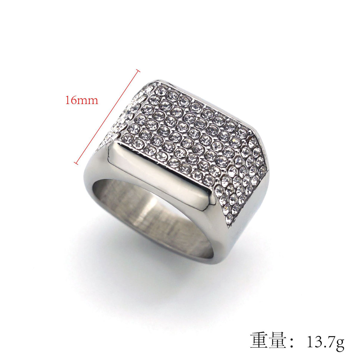 Planderful Stainless Steel Zircon Ring Unisex Statement For Hip Hop Club Wear Edition Iconic
