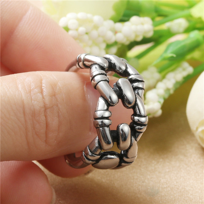 Titanium Steel Buckle Ring for Men - Retro Trendy Stainless Steel Accessory