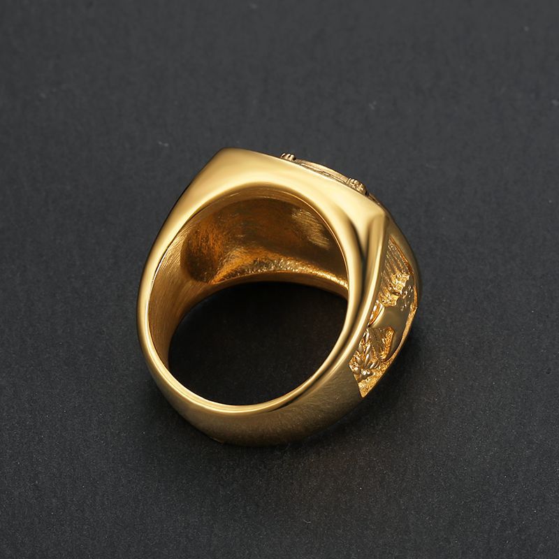 Planderful Stainless Steel Gold Plated Zircon Bold Eagle Mens Ring Size 7 To 13 Everyday Genie