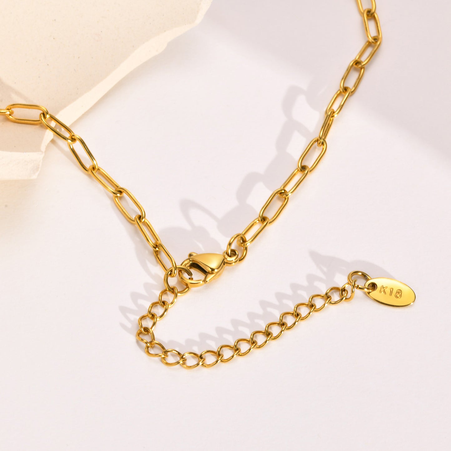 Stainless Steel Octagram Lock Necklace Gold Women Jewelry
