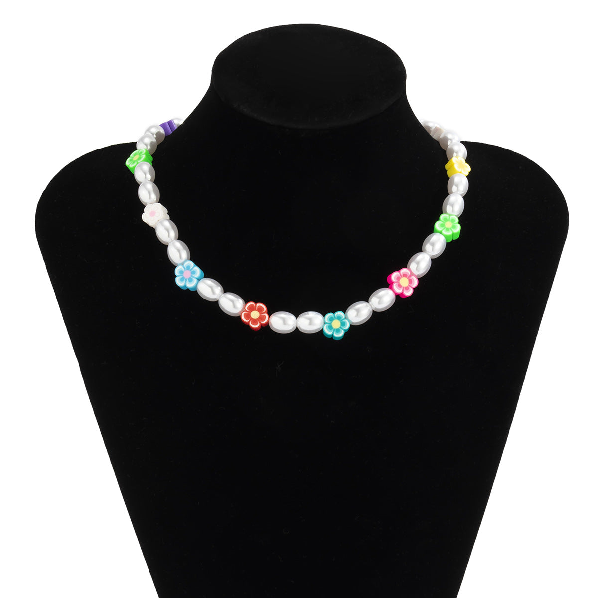 Planderful Vienna Verve Elegant Statement Necklace For Women Floral Imitation Pearl Ethnic Geometric Design