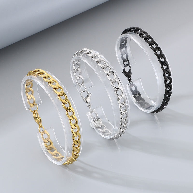Minimalist Unisex Bracelet Stacked Figaro Twist Chain Cuban Chain