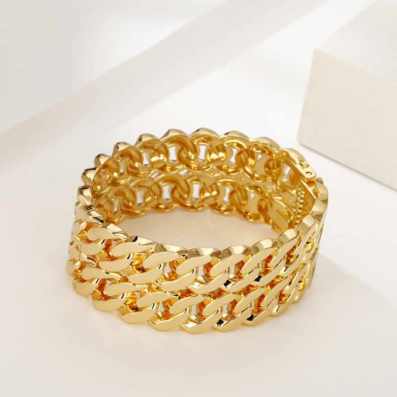 Rose Gold Zinc Alloy Bangle Bracelet - Vienna Verve Collection