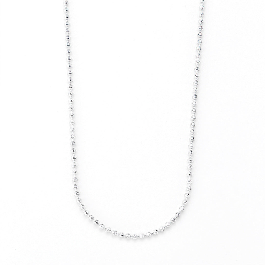 S925 Sterling Silver Laser Bead Necklace