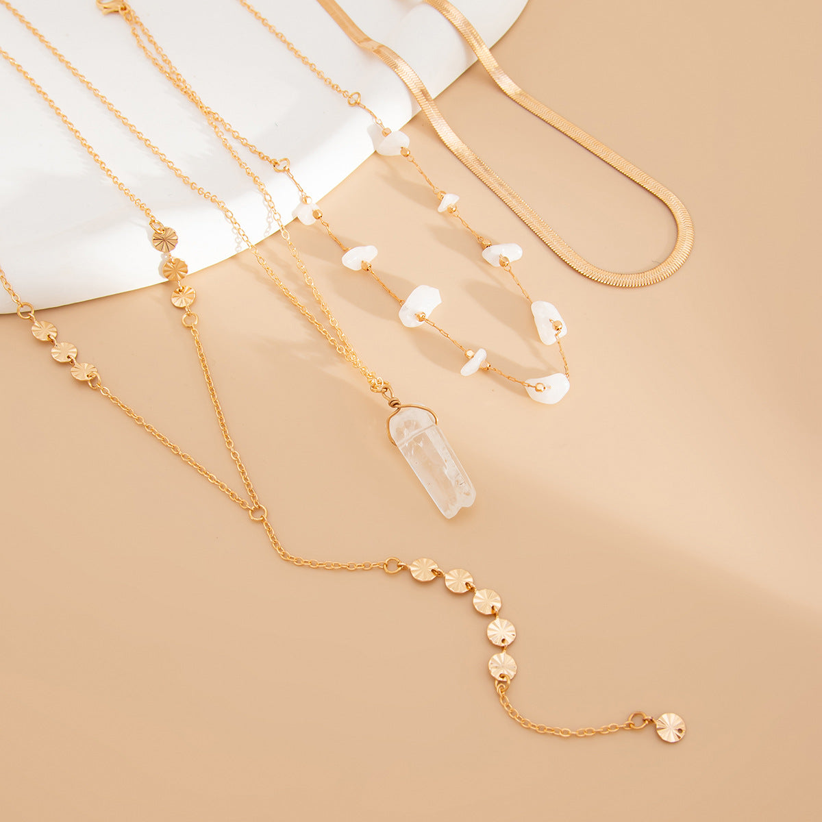 Planderful Vienna Verve Necklace – Elegant Multi-Layer Design with Water Drop Sequins