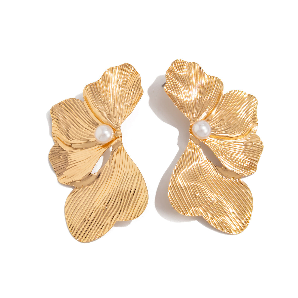 Planderful Vienna Verve Earrings – Creative Geometric Design with Pearl Accents