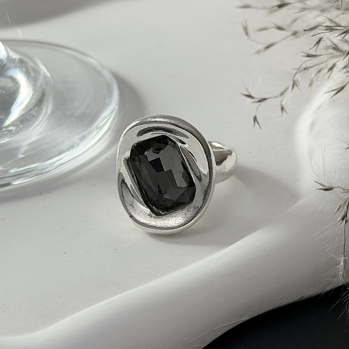 Planderful Vienna Verve Zircon Ring For Women Elegant Cross Design Silver Geometric Statement Jewelry