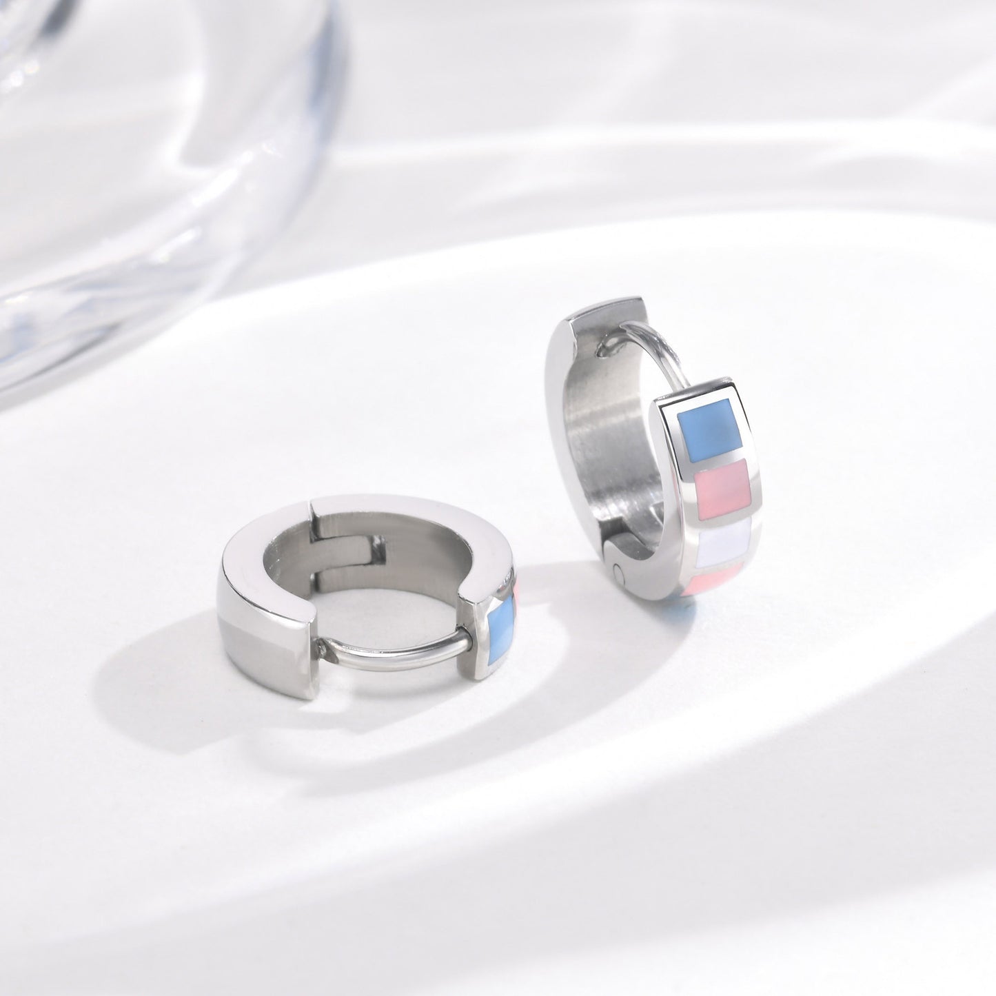 Planderful Unisex Stainless Steel Colorful Earrings