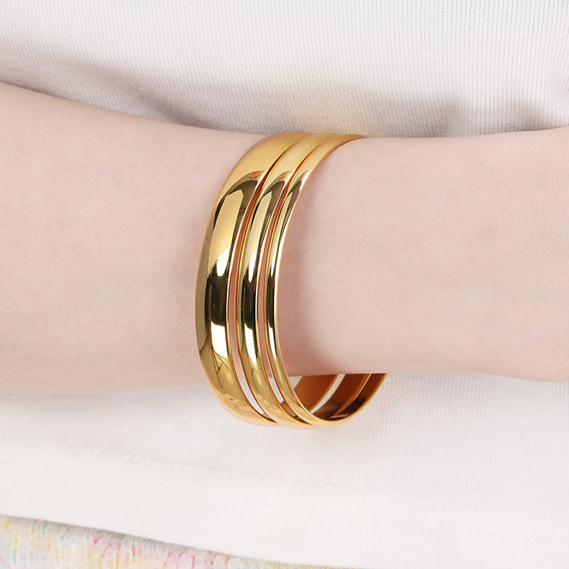 Stacking – Smooth Stainless Steel Women's Diy Bracelet