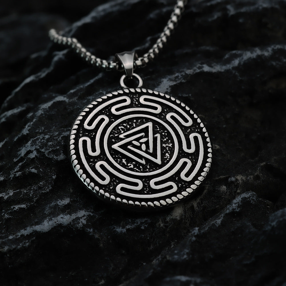 Nordic Viking Stainless Steel Pendant Wolf Head Necklace