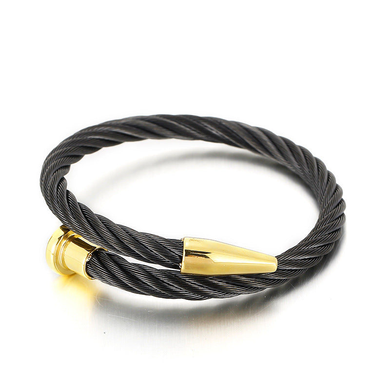 Stainless Steel – Nail Bracelet – Titanium Steel Men's Steel Wire