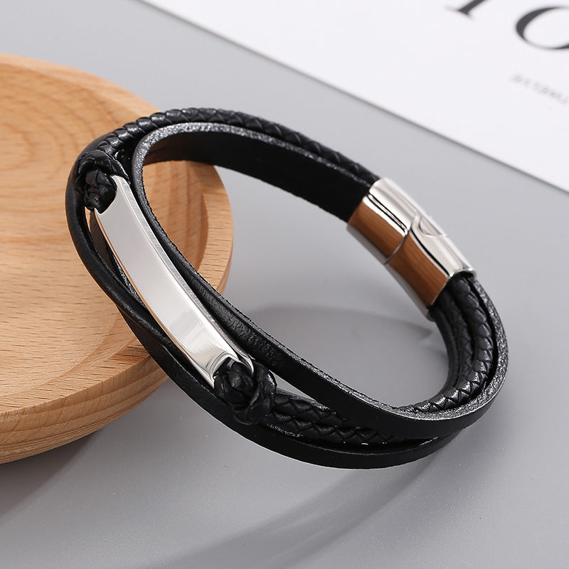 Planderful Titanium Steel Bracelet For Men Woven Design