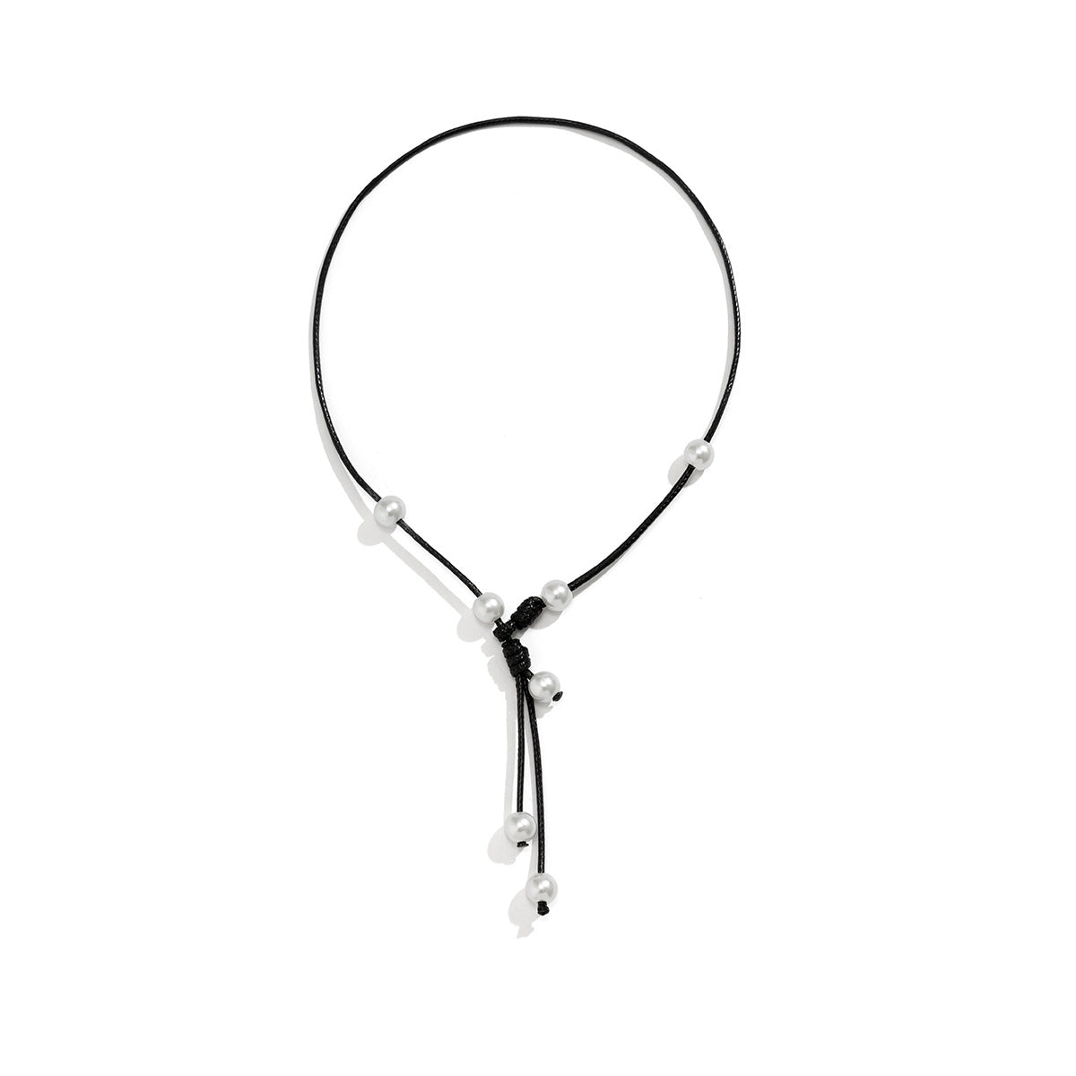 Elegant Geometric Necklace with Pearl Tassel - Vienna Verve Collection