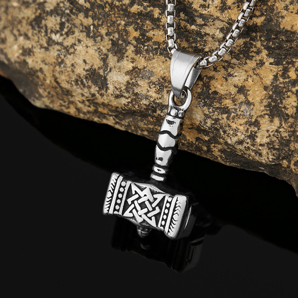 Viking Raytheon Hammer Pendant Necklace for Stylish Men
