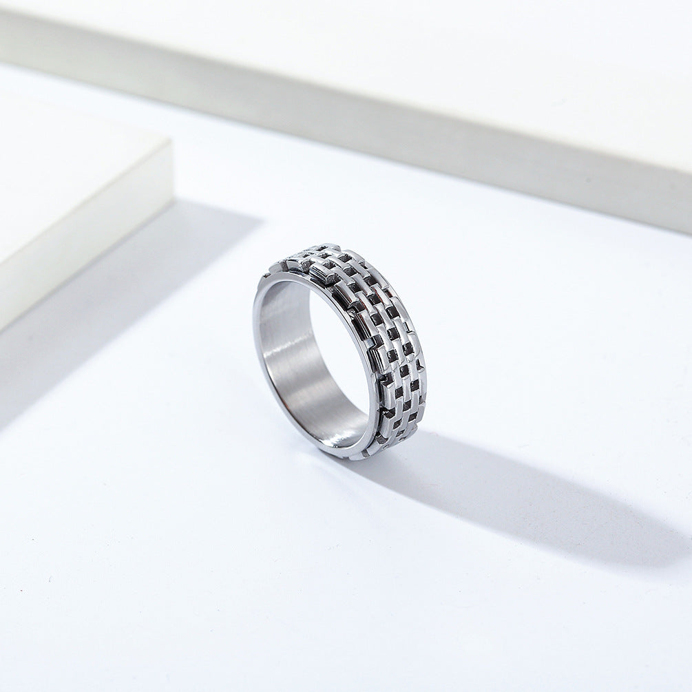 Planderful Rotating Steel Ring For Hip Hop Street Style Enthusiasts Trendsetting Everyday Genie Collection