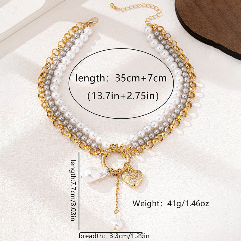 Planderful Vienna Verve Necklace – Elegant Baroque Imitation Pearl Design