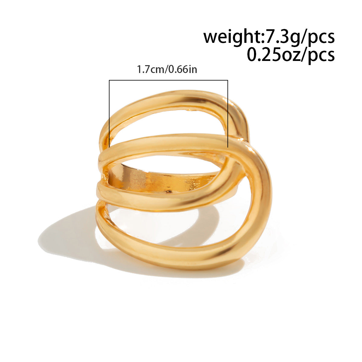 Planderful Geometric Line Ring for Women Hollow Joint Minimalist Statement Jewelry Vienna Verve