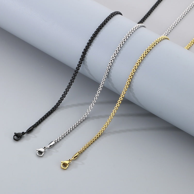 Light Women's Stainless Steel Multi-Size Fishbone Chain Men's And Women's Necklaces Titanium