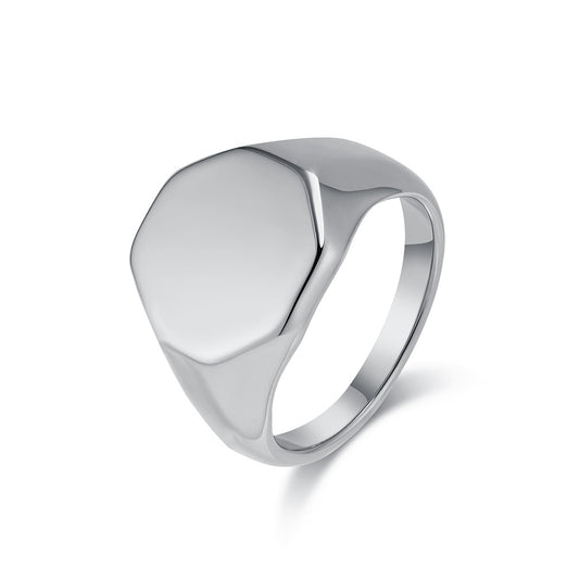 INS Cold Neutral Wind Hexagonal Seal Titanium Steel Ring