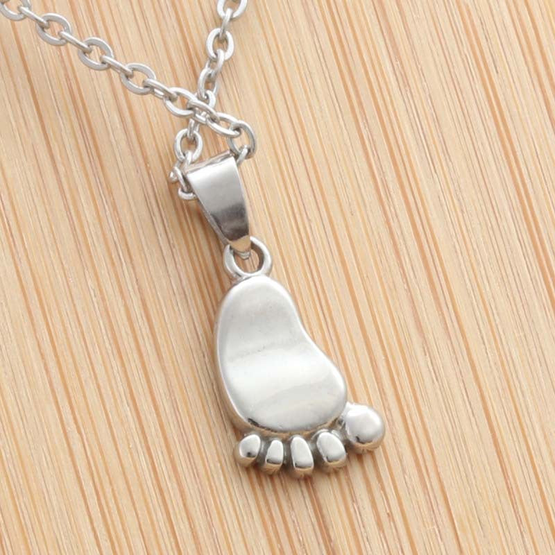 Customizable Titanium Steel Foot Pendant - Retro Punk Necklace for Men and Women