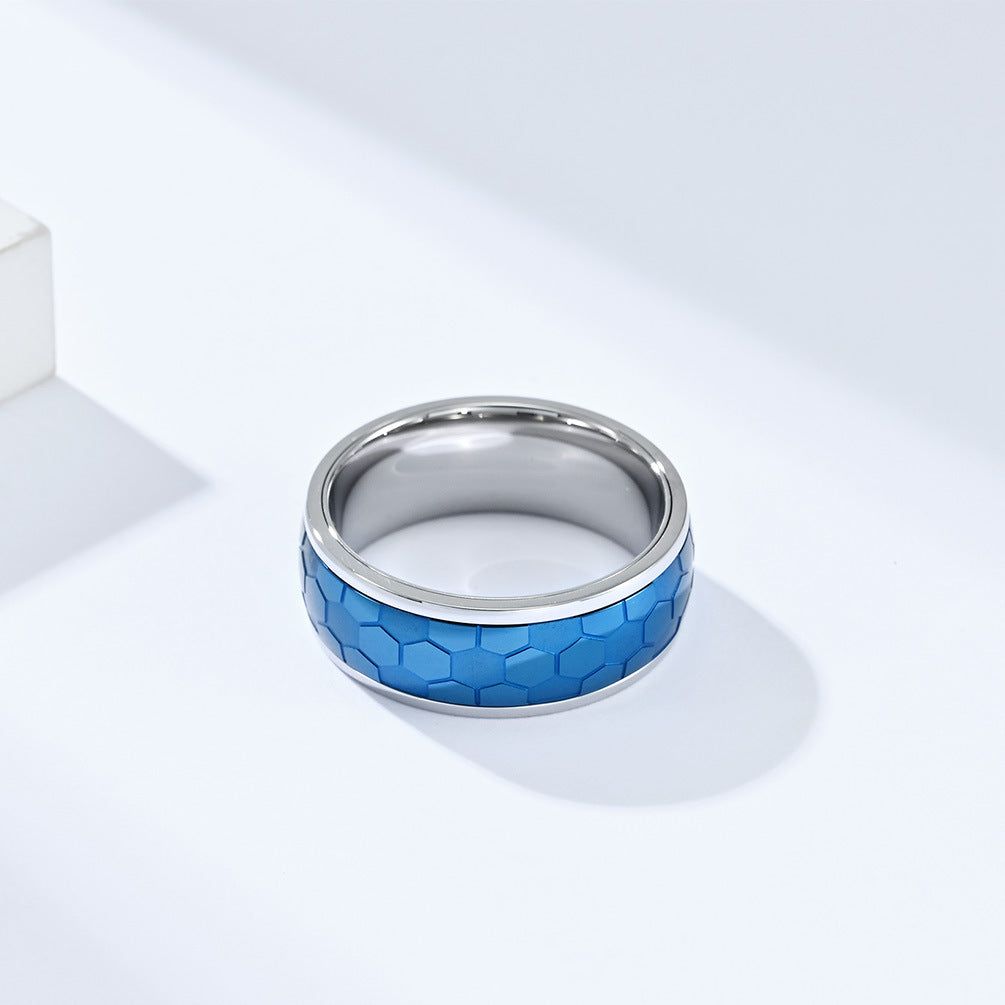 Rotatable Titanium Steel Football Ring for Men Fans
