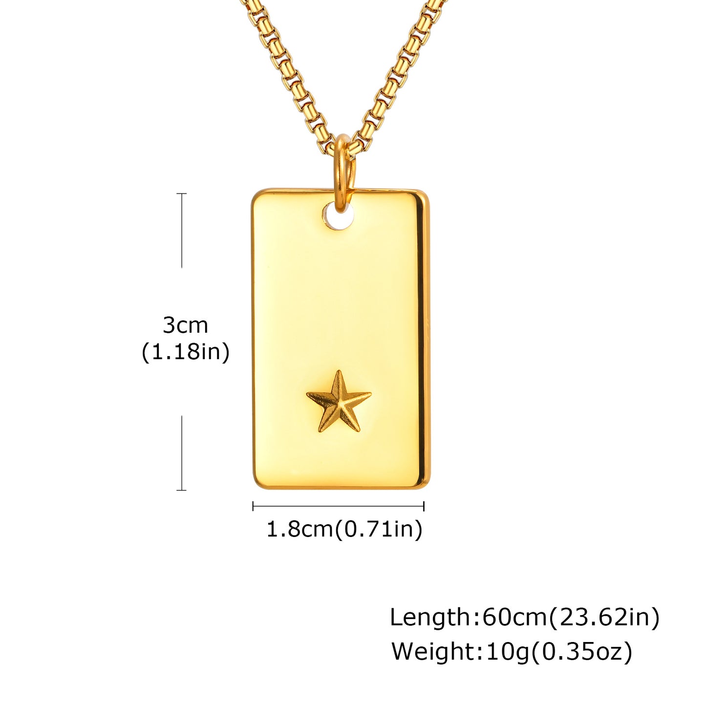 Planderful Mens Hip Hop Pentagram Stainless Dog Tag Pendant