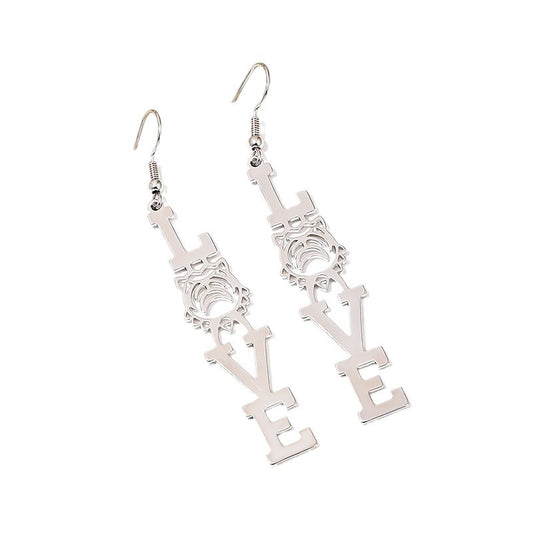 Retro LOVE Tiger Head Earrings with a Twist of Street Style