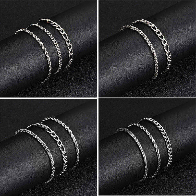 Snake Braided Stainless Steel Bracelet for Men