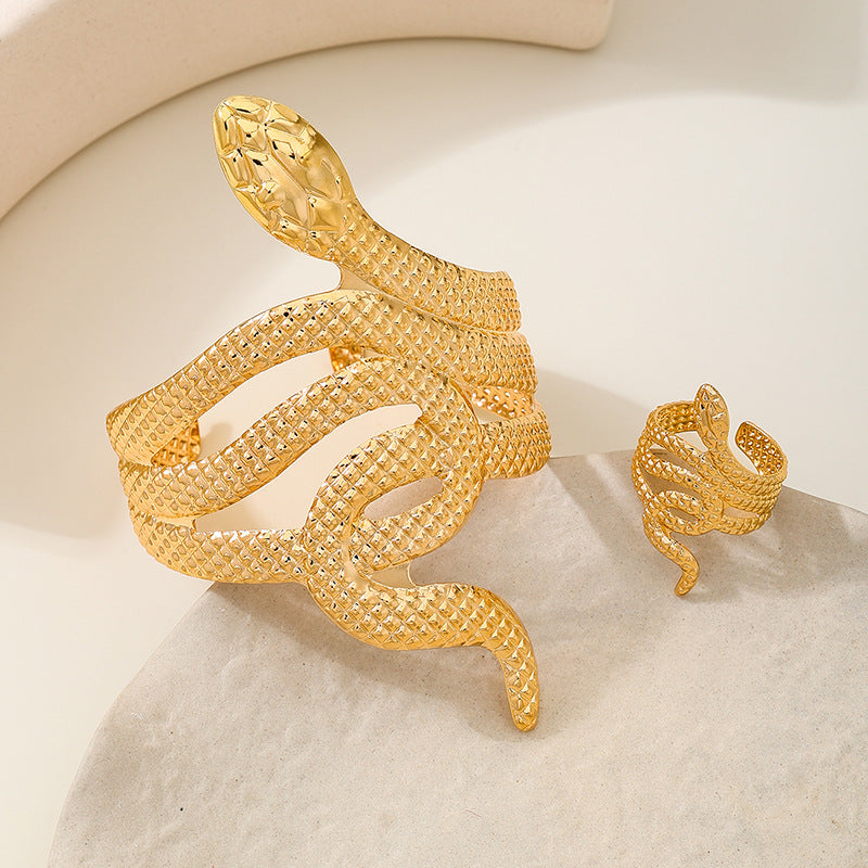 Planderful Vienna Verve Snake Ring Bracelet Jewelry Set
