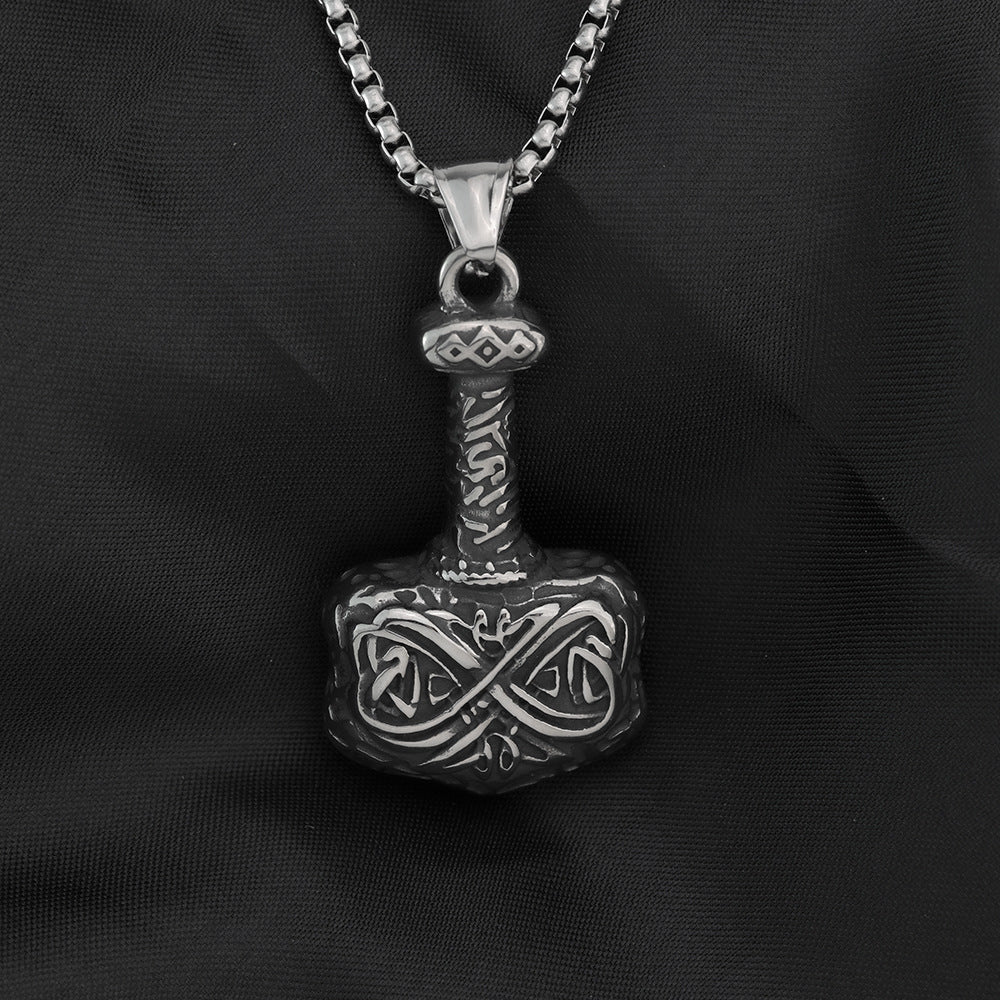 Planderful Mjolnir Thor Hammer Pendant Necklace for Men Titanium Steel Norse Legacy Collection Iconic Durable Amulet