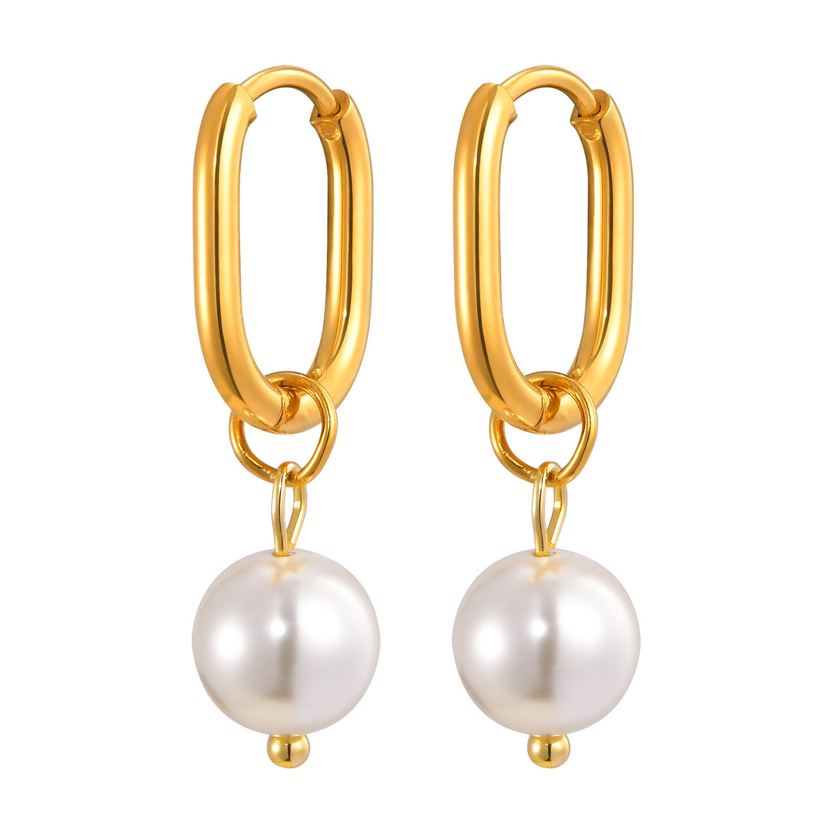 Stainless Steel Pearl Vintage Earrings
