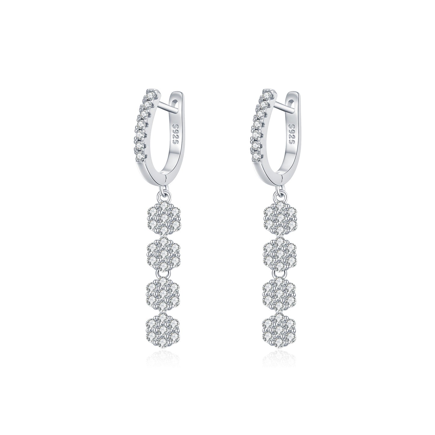 Planderful Everyday Genie Earrings – Sparkling Zircon Flower Design