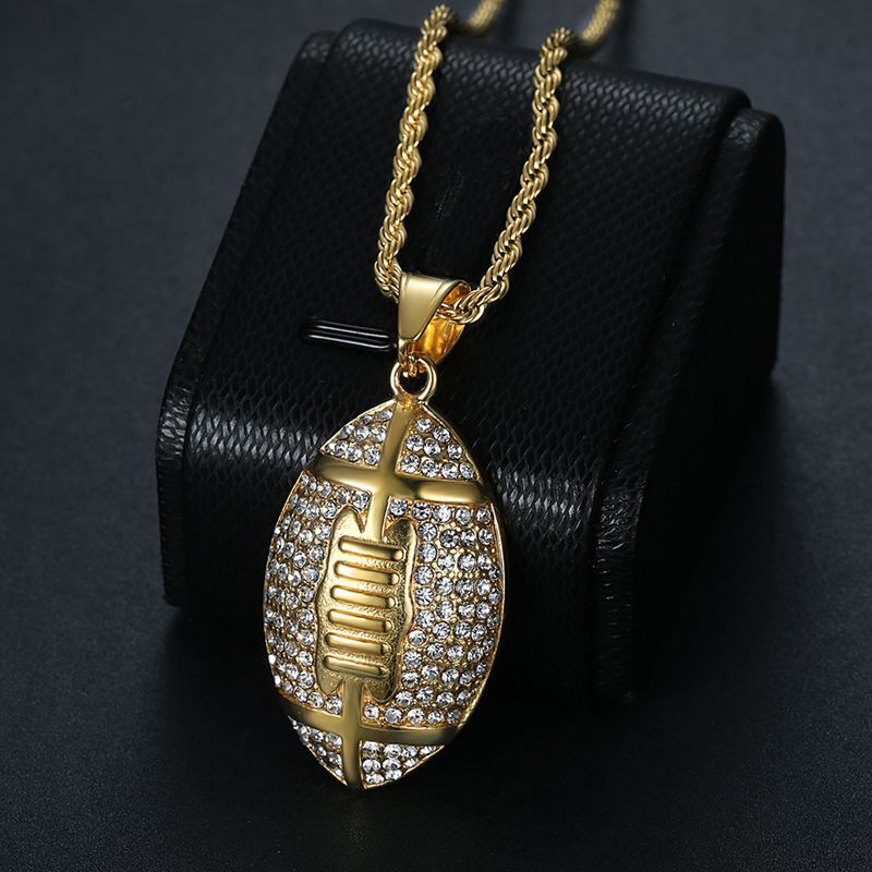 Steel Necklace – Statement Football Pendant