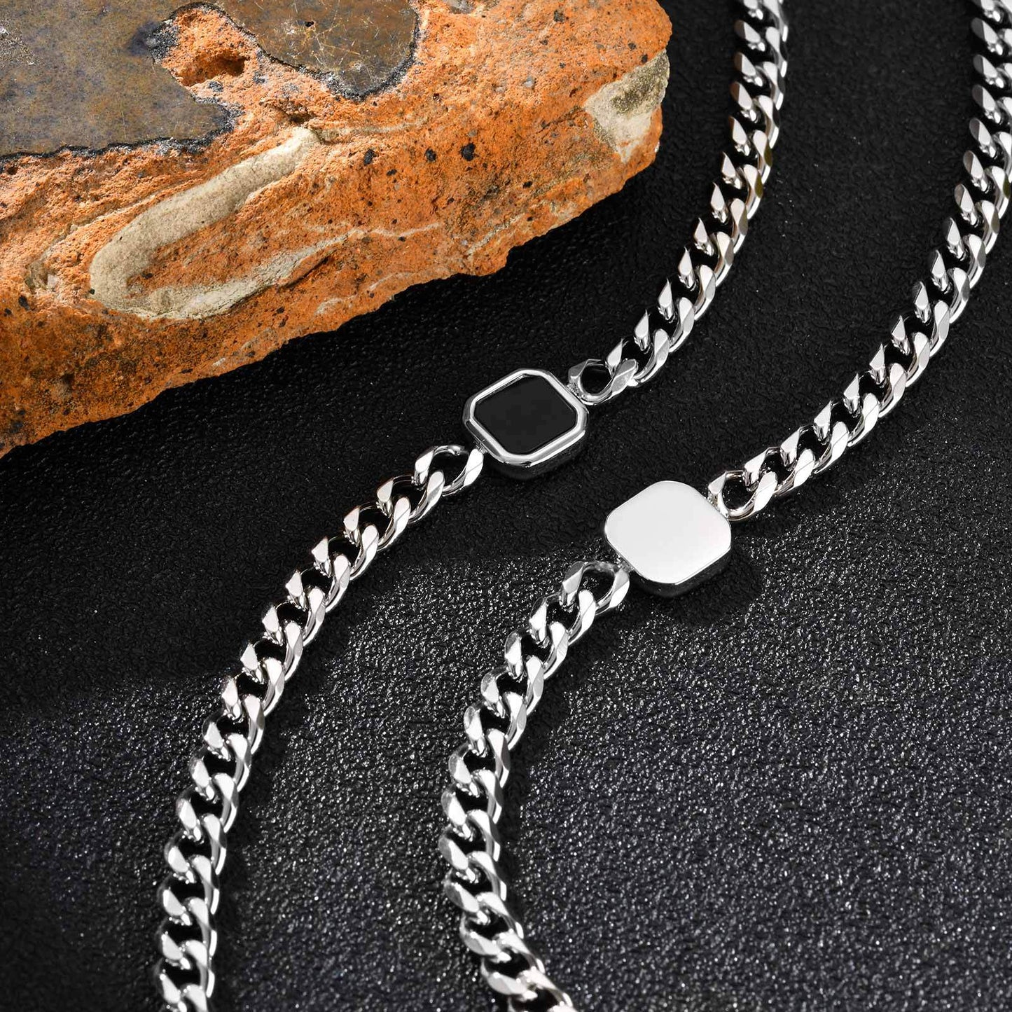 Planderful Mens Stainless Steel Chain Bracelet Gold Hip Hop