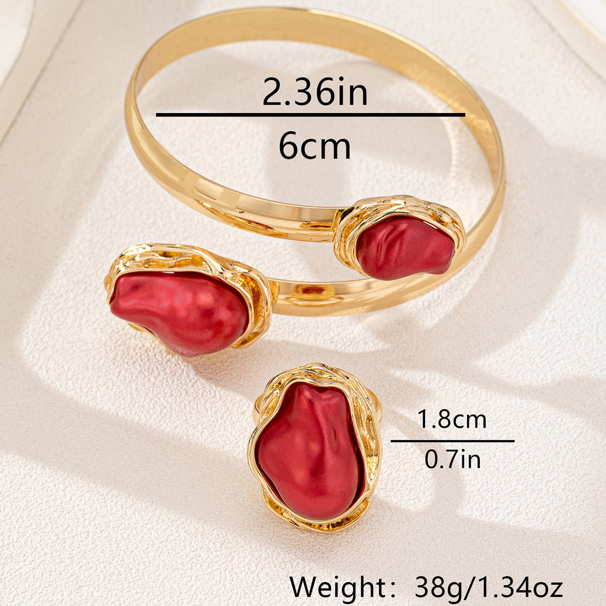 Elegant Retro Pearl Ring and Bracelet Set by Planderful