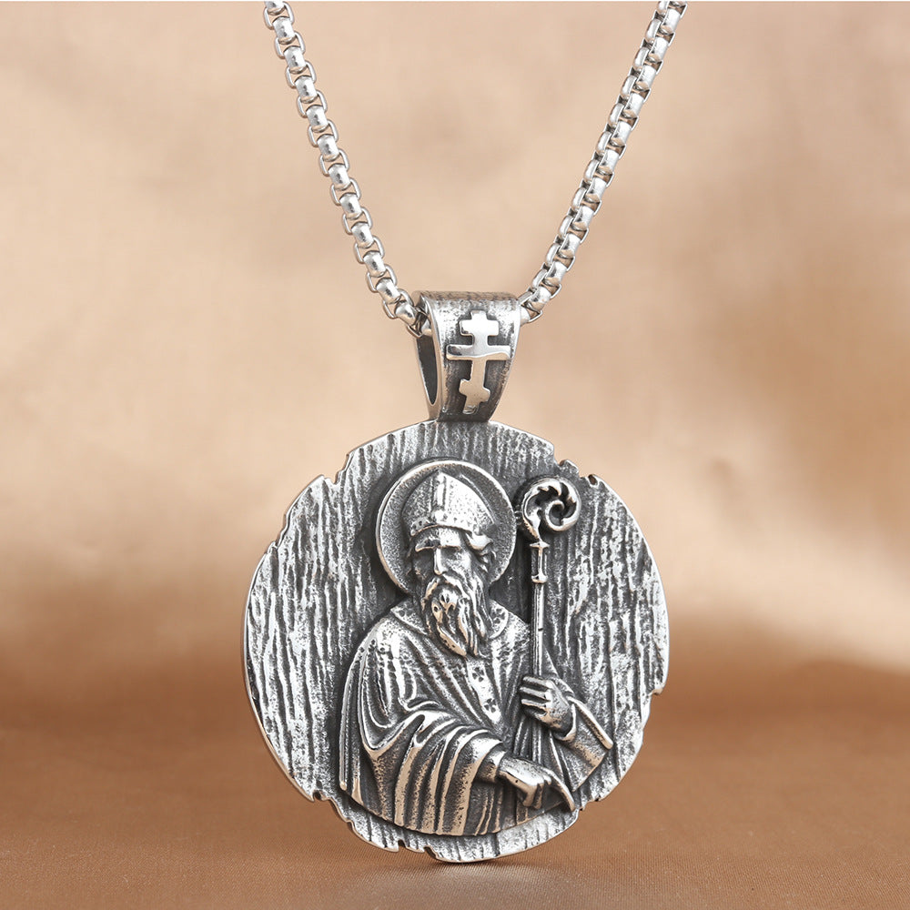 European And American Stainless Steel Portrait Pendant