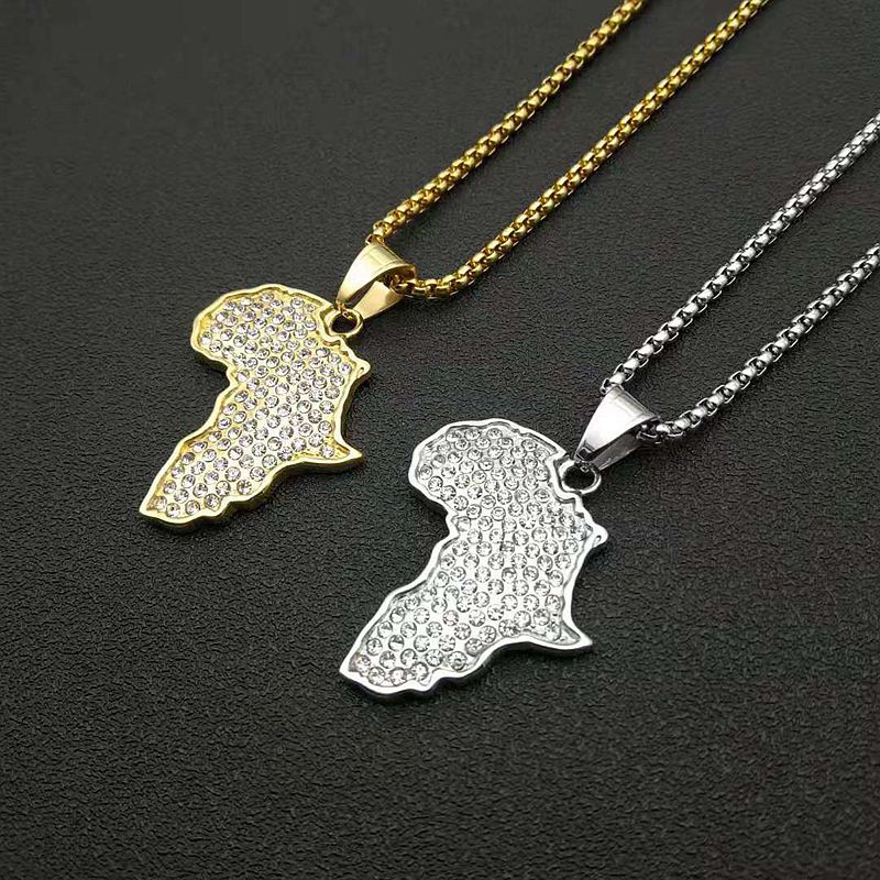 Zircon Necklace – Statement Africa Map Pendant