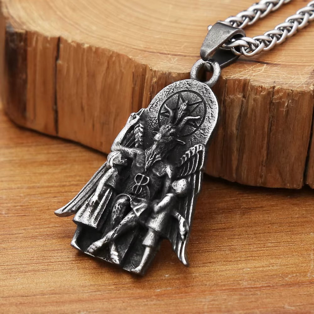 Viking Anubis Stainless Steel Men's Pendant Necklace