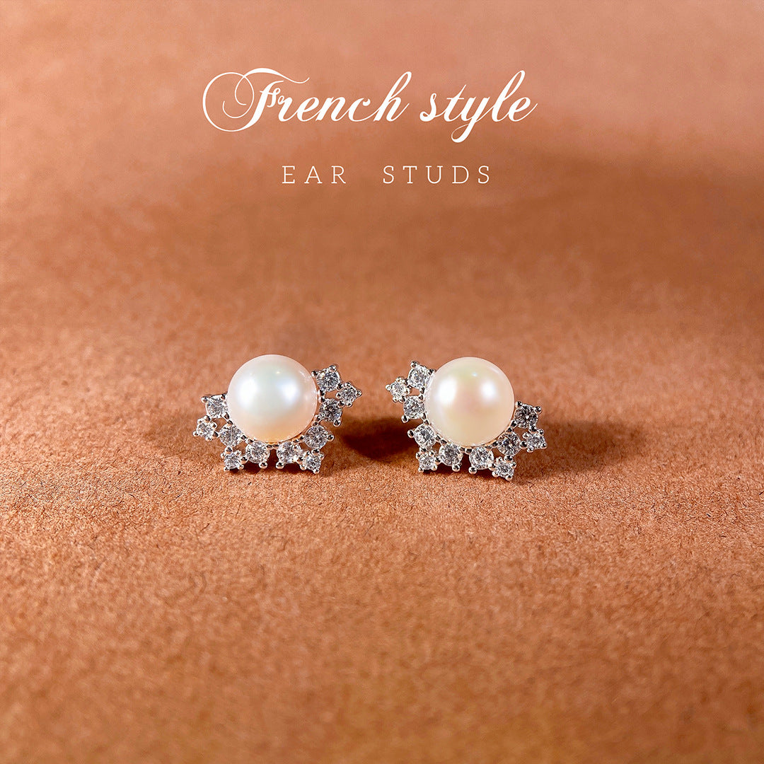 Minimalist Pearl 925 Sterling Silver Earrings