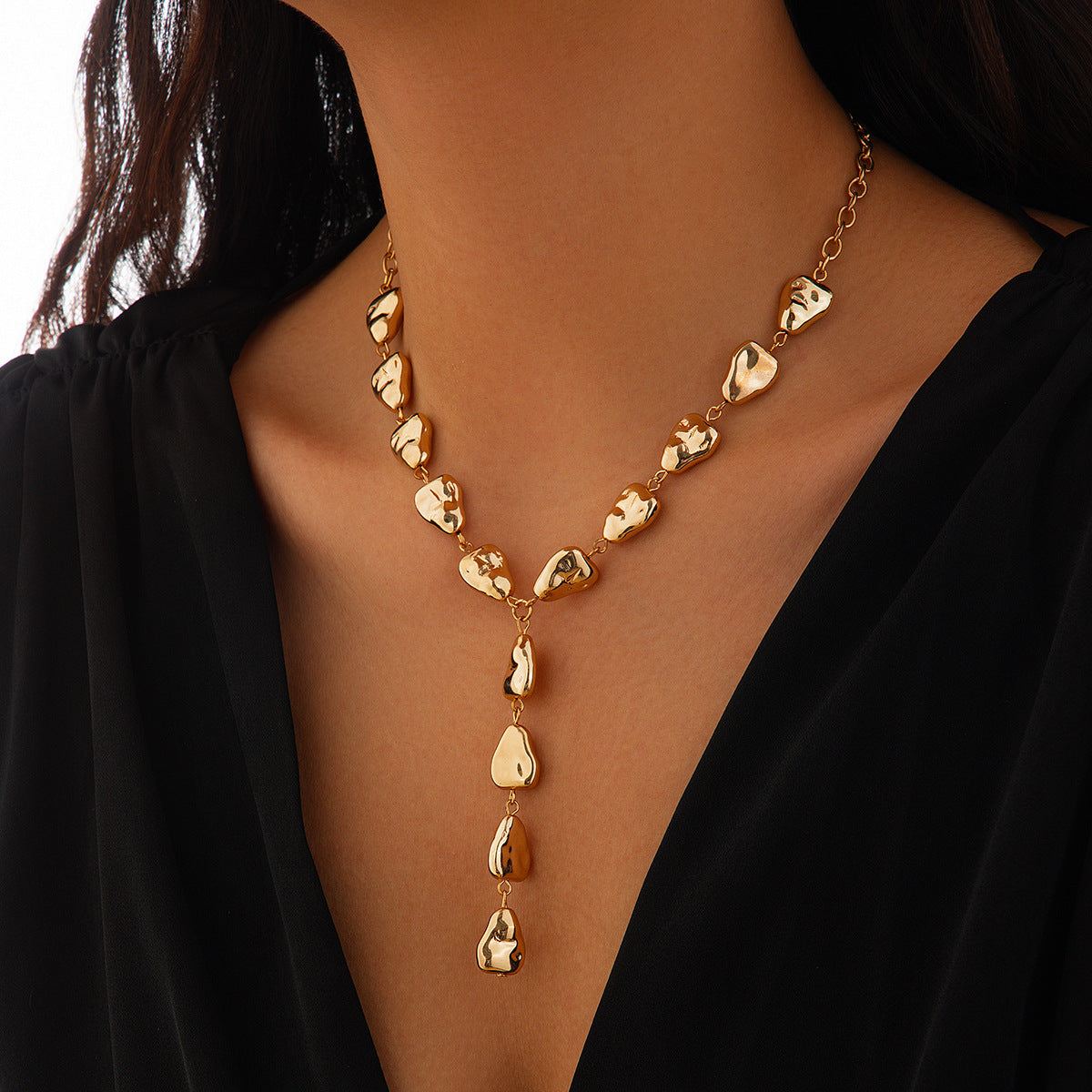 Baroque Teardrop Y-Shaped Necklace