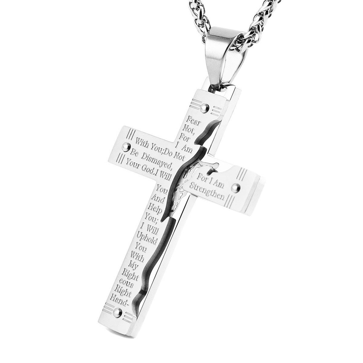 Cross Nails Stainless Steel Men's Pendant Necklace