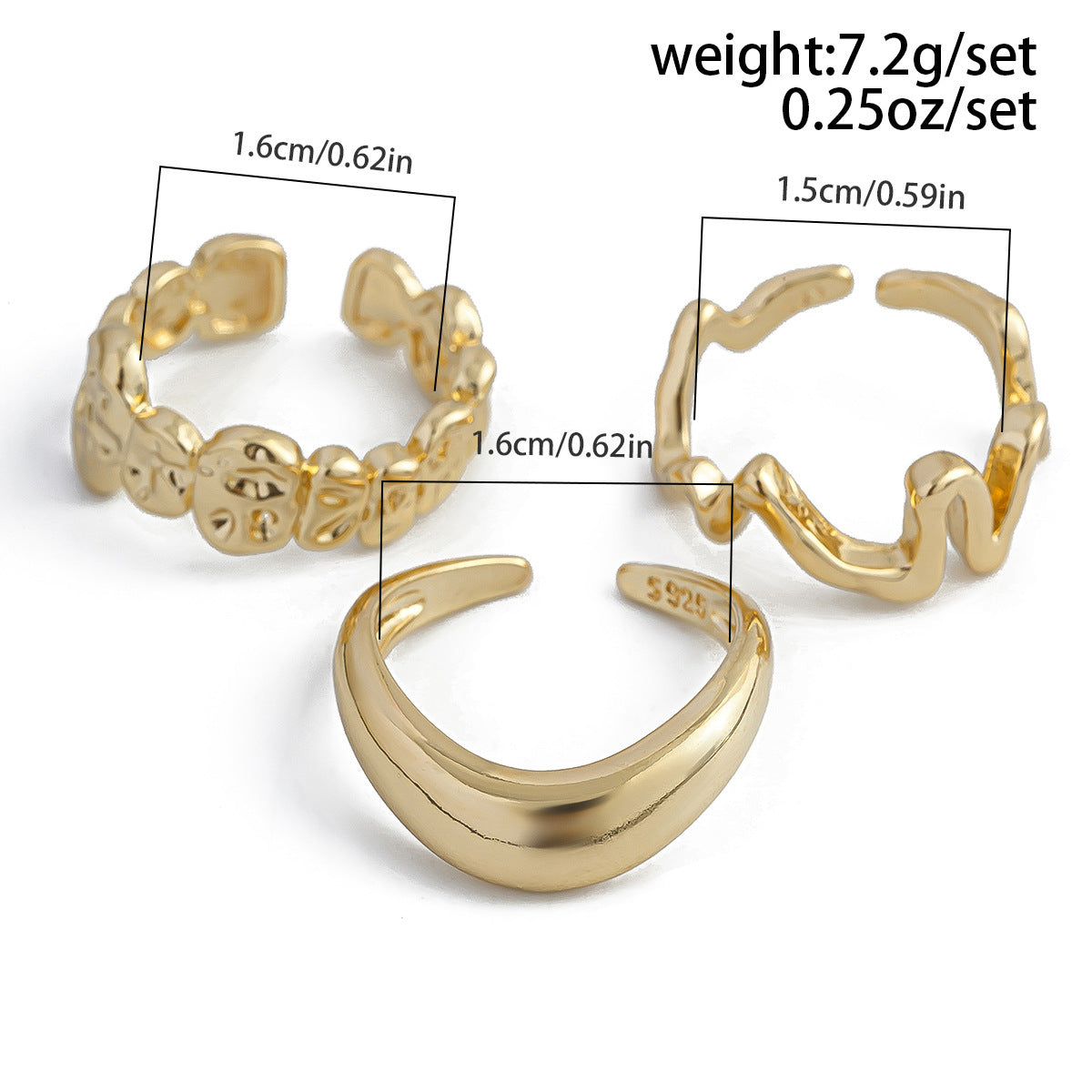 Planderful Vienna Verve Geometric Metal Ring For Fashion Forward Adults With Irregular Lava Texture